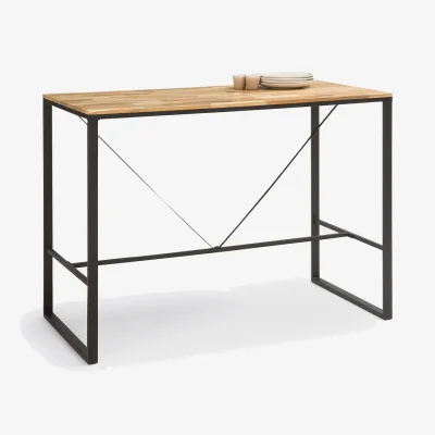 La Redoute Hiba Oak and Steel 4-6 Seater High Bar Table
