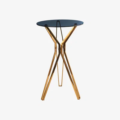 Made in Design Gold & glass High table - / Ø 70 x H 100 cm by Pols Potten Black/Gold/Metal