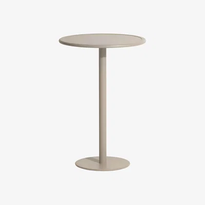 Made in Design Week-end High table metal beige / Ø 70 x H 105 cm - Aluminium - Petite Friture