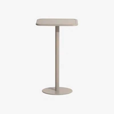 Made in Design Week-end High table metal beige / 60 x 60 cm x H 105 cm - Aluminium - Petite Friture