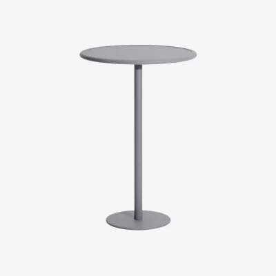 Made in Design Week-end High table metal grey / Ø 70 x H 105 cm - Aluminium - Petite Friture