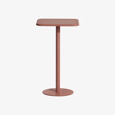 Made in Design Week-end High table - / 60 x 60 cm x H 105 cm - Aluminium by Petite Friture Brown
