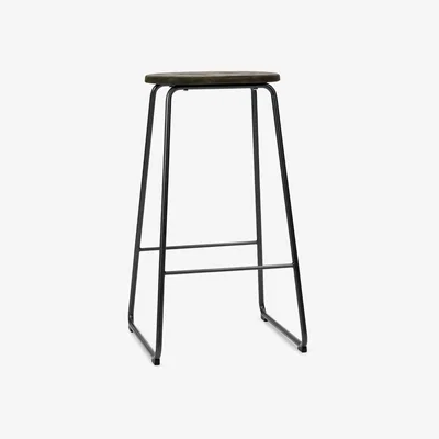 Nordic Nest Mater Earth bar stool Coffee. h.74. black steel stand