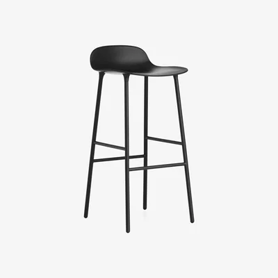Nordic Nest Normann Copenhagen Form barstool metal legs 75 cm Black