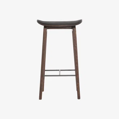 Nordic Nest NORR11 NY11 barstool leather cushion dark smoked oak 65 cm Spectrum black