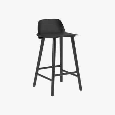 Nordic Nest Muuto Nerd Bar Stool 65 Cm Black