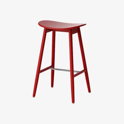 Nordic Nest Massproductions Icha barstool 65 cm Red varnished beech