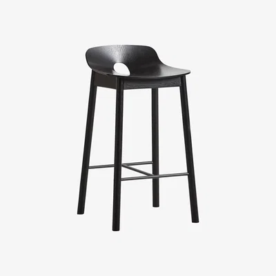 Nordic Nest Woud Mono barstool 65 cm Black ash