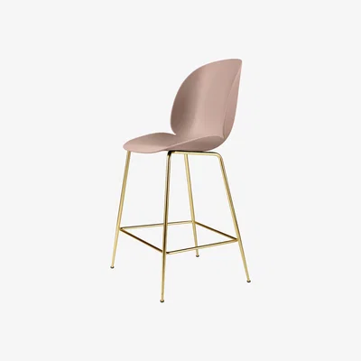 Nordic Nest Gubi Beetle Barchair plastic with brass legs Sweet pink