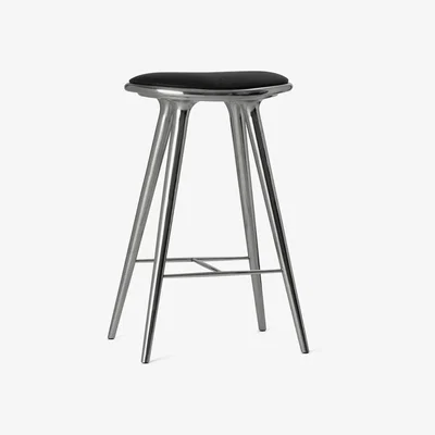 Nordic Nest Mater Mater high stool barstool high 74 cm leather black aluminium stand