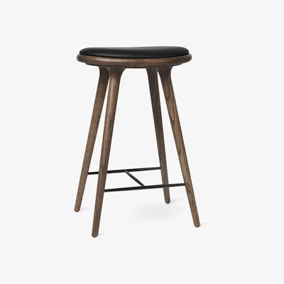 Nordic Nest Mater Mater high stool barstool high 74 cm leather black dark stained beech stand