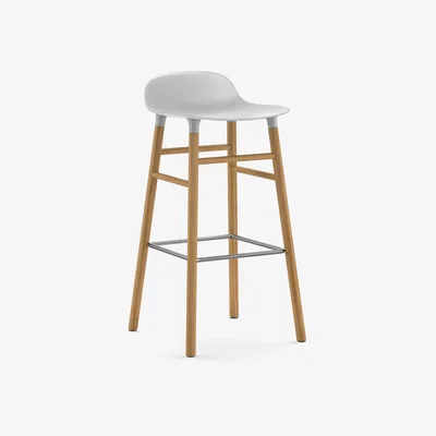 Nordic Nest Normann Copenhagen Form barstool walnut legs White