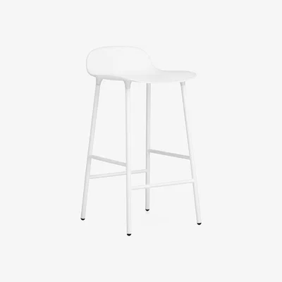 Nordic Nest Normann Copenhagen Form barstool metal legs White