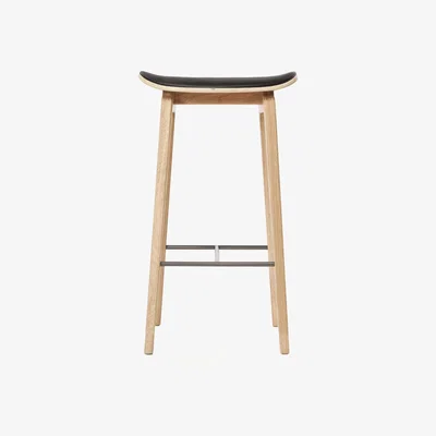 Nordic Nest NORR11 NY11 barstool with leather cushion oak 65 cm Ultra black