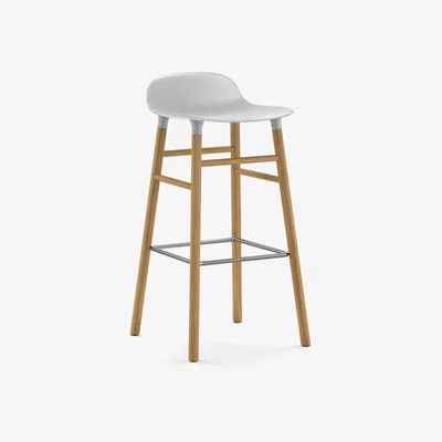 Nordic Nest Normann Copenhagen Form barstool oak legs 75 cm White