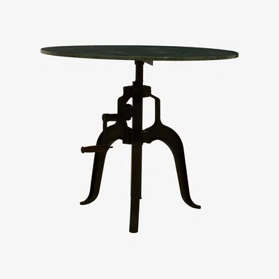 Olivia's Olivia's Soft Industrial Collection - Vascas Bar Table in Green Marble & Iron