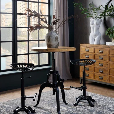 Olivia's Hill Interiors Draftsman Adjustable Bar Bistro Table