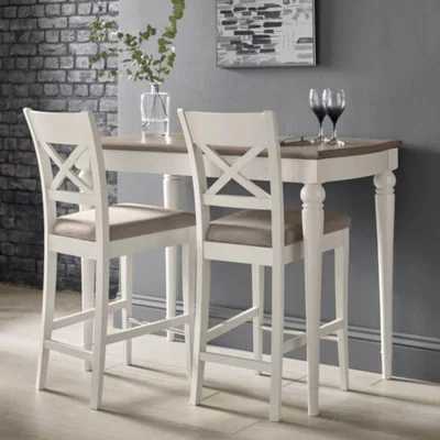 Downtown Montreal Grey Washed Oak & Soft Grey Bar Table