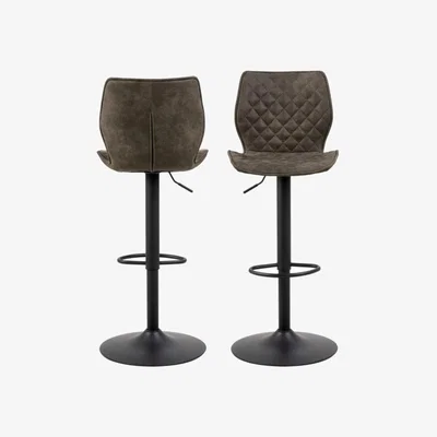 Downtown Actona Naomi Bar Stool - Anthracite, Harlequin