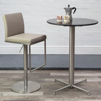 Downtown Hnd Cortina Bar Table, Stainless Steel