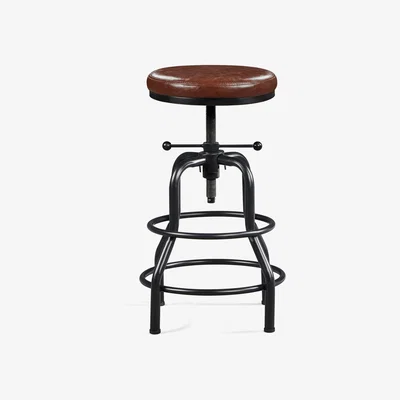 The Range Vintage Faux Leather Bar Stool - Brown