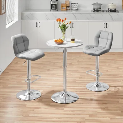 The Range Yaheetech Adjustable Pub Table Bistro Table - Marble