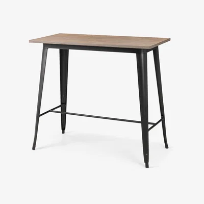 The Range Grafton Bar Table - Mocha Elm/Black