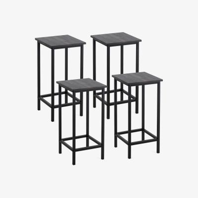 The Range Costway Set of 4 Bar Stool High Backless Counter Height Bar Stool - Brown