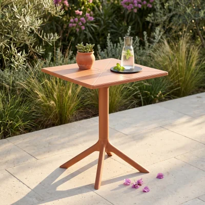 The Range Square Plastic Garden Bistro Table - Terracotta
