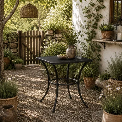The Range Aritte Metal Black Square Outdoor Bistro Table 45 x 45 x 50 cm