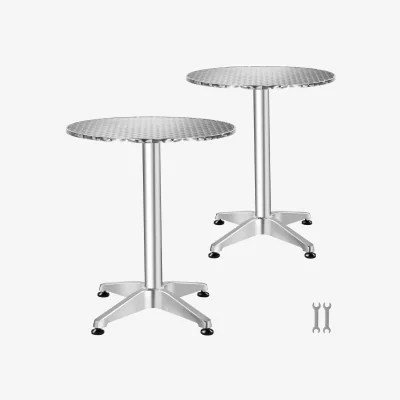 The Range Tectake® Aluminum Bistro Table Frederic - silver / 16.4kg