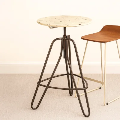 The Range Artisan Cream Metal Bar Table - Cream