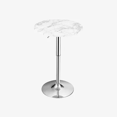The Range Round Modern Marble Bar Table - White