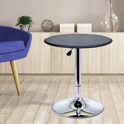 The Range HOMCOM Adjustable Round Bistro Bar Table - Silver
