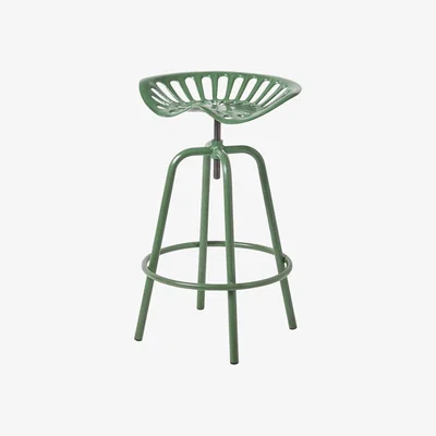 The Range Vintage Style Metal Adjustable Tractor Seat Bar Stool - Green