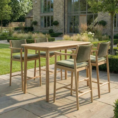 The Range Tetbury 4 Seat Bar Table Garden Furniture Set - Brown