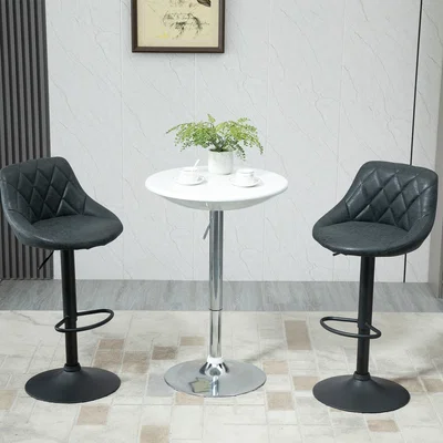 The Range 61cm Round Home Pub Bar Table - White