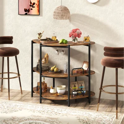 The Range 3-Tier Corner Bar Table - Brown