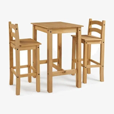 The Range Corona Bistro Table and 2 Barstools - Antique Wax