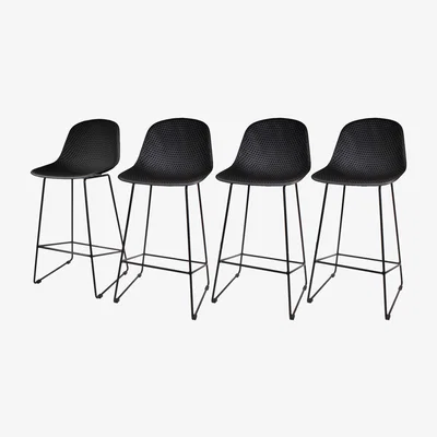 The Range Attlin Bar Stool - Set of 2 - Black / 4