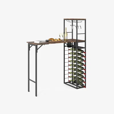 The Range Bar Table with Foldable Tabletop - Brown