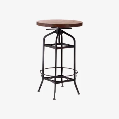 The Range New Foundry Walnut And Black Metal Bar Table - Black, Natural