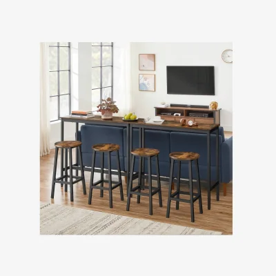 The Range Industrial Bar Table and Stools Set - Bronze