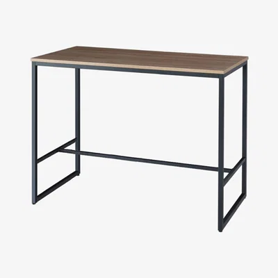 The Range Boston Brown Wood And Black Industrial Metal High Bar Table - Black