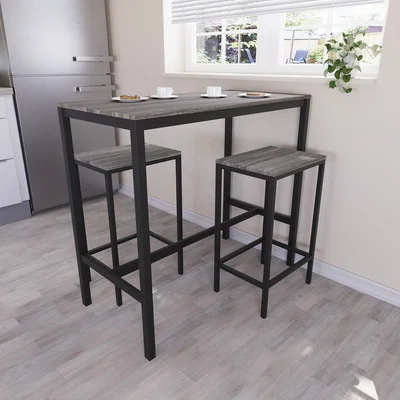 The Range Roslyn 2 Seater Bar Table Set - Grey