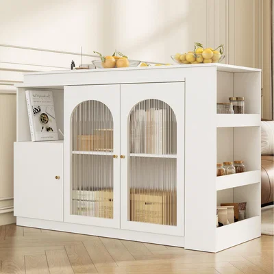 The Range Rotating bar table with glass door  - White