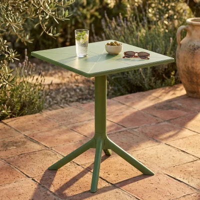 The Range Square Plastic Garden Bistro Table - Moss Green