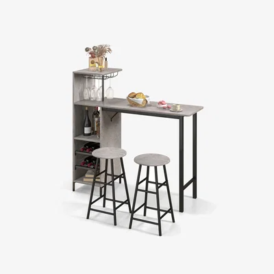The Range 3PCS Bar Table Chair Set - Grey