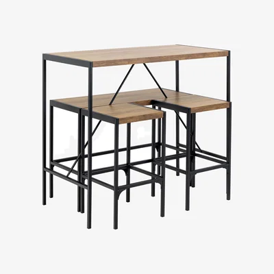 The Range Bahamas Bar Table Set - Oak