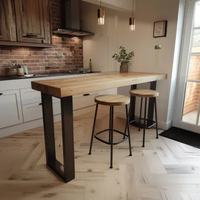 The Range Chunky Rustic Breakfast Bar Table (Freestanding) - Rustic  / 200cm